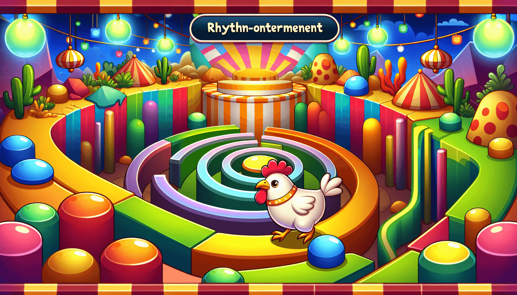 Chicken navigating an underground level